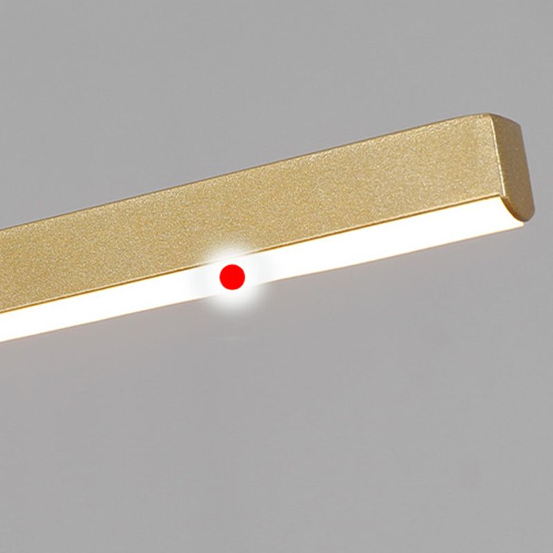 Lampada a LED lineare oro Lampada minimalista a ciondolo in metallo in metallo a 3 luci per sala da pranzo
