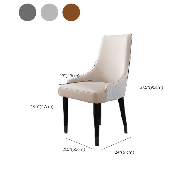 Contemporary Style Chairs Arm Dining Chairs with Wood Legs for Kitchen