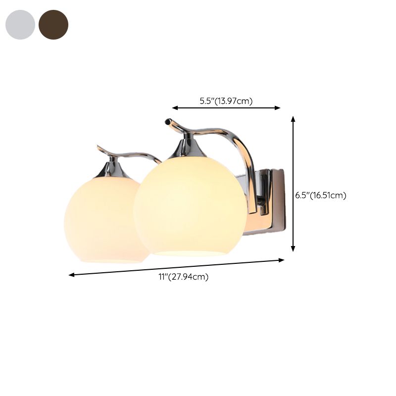 Modern Vanity Lighting Glass Shade Wall Light Fixture for Bathroom