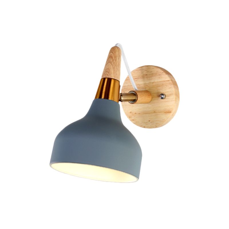 Metal Torch Shaped Wall Light Angle Adjustable 1 Light Nordic Style Sconce Light for Bedside