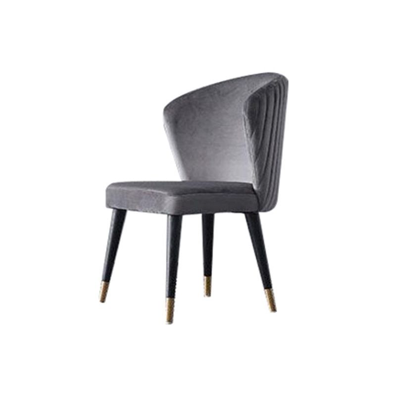 Parsons Glam Side Chair Velvet Wooden Base Dining Chair for Dining Room