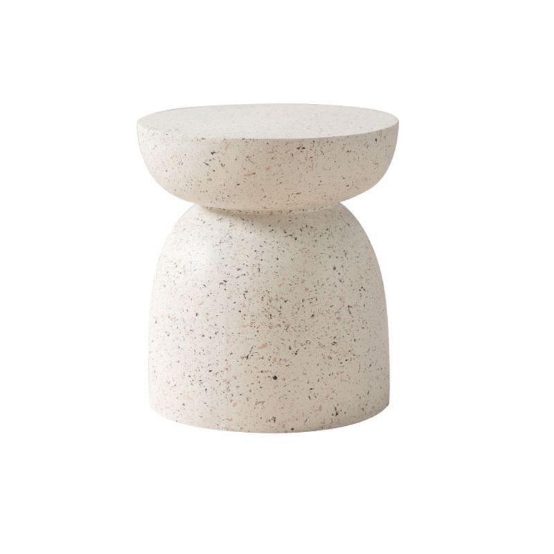 Contemporary Beige End Table 17.7" Tall Pedestal Nesting Side Tables