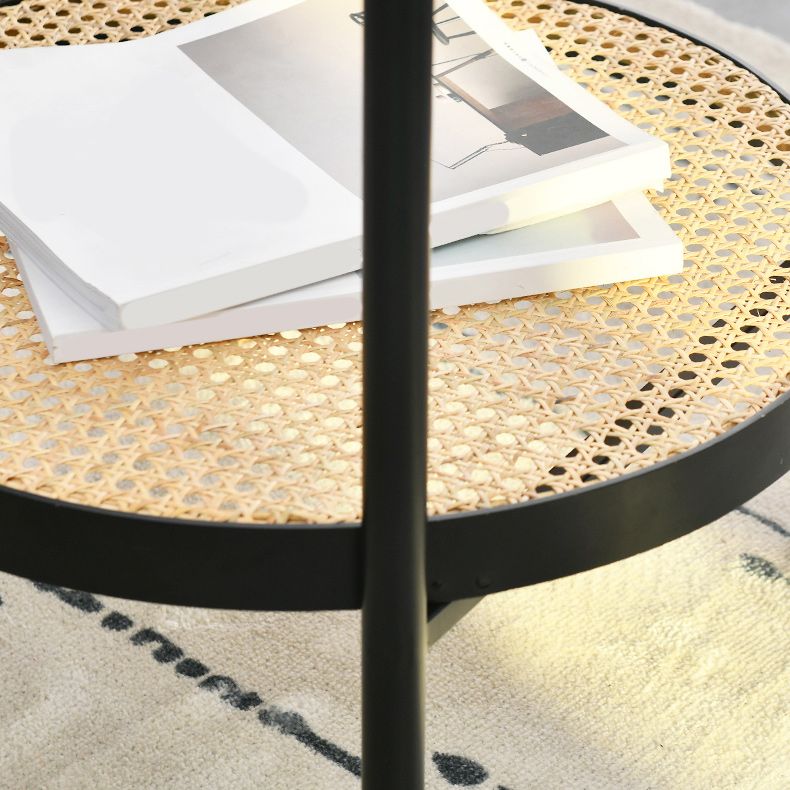 Modern Clear Glass Coffee Table with Storage Round 4 Legs Cocktail Table Set