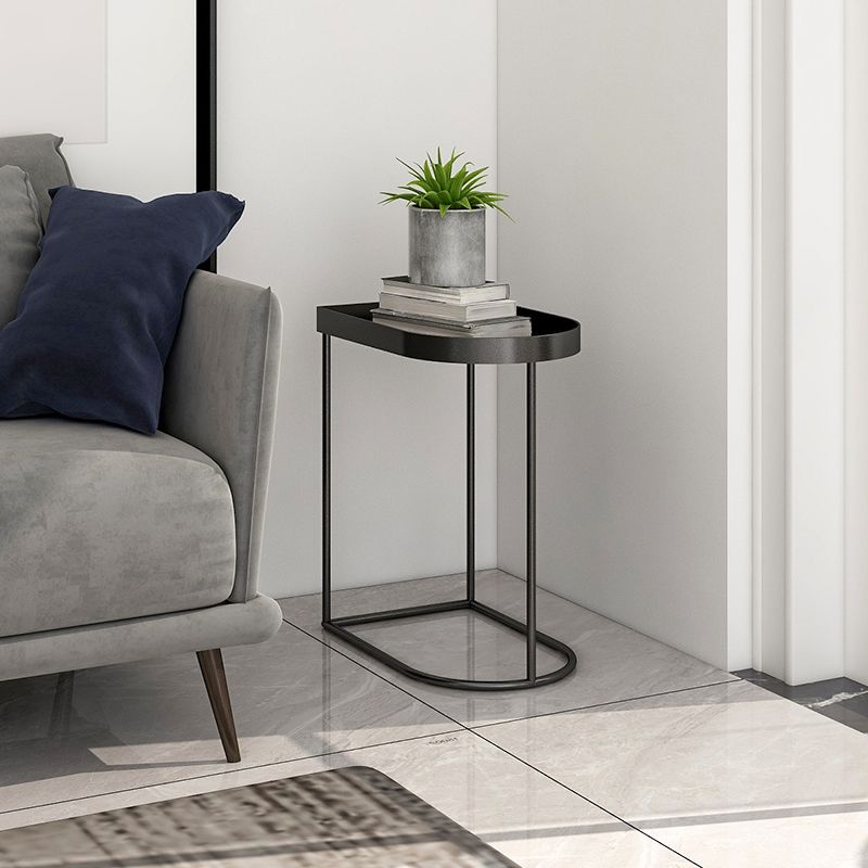 Mid-Century Tray Top Corner Table Frame Metal Side End Table