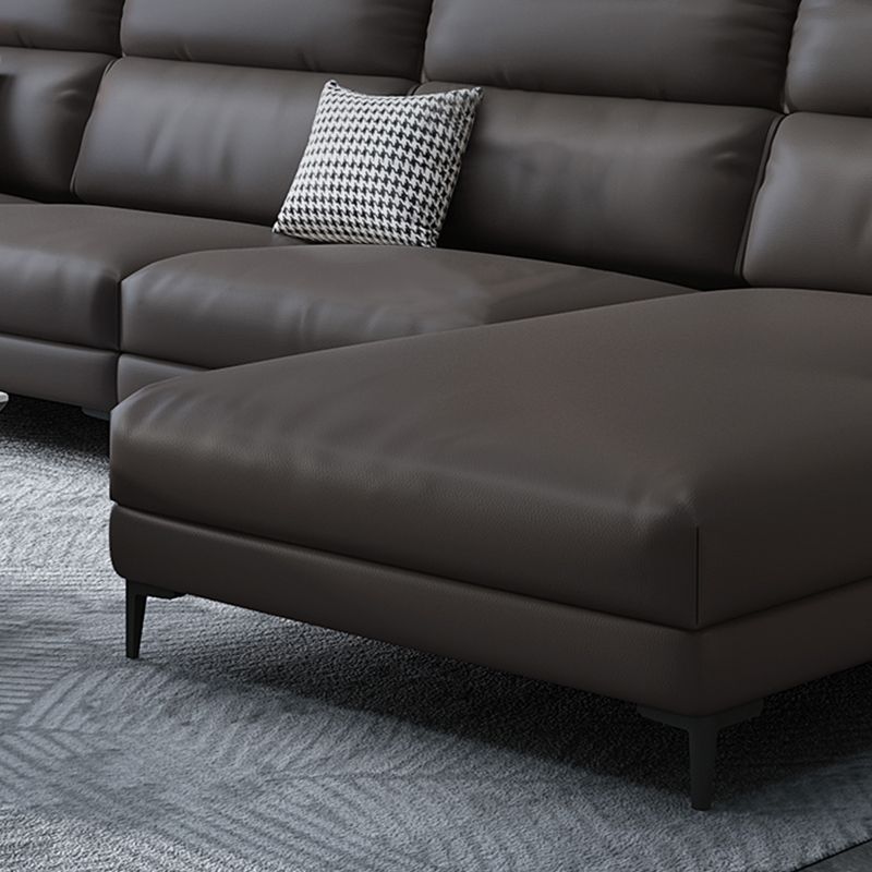 Faux leather Sloped Arms Sectionals,133" * 34" * 38" Sectional Sofa