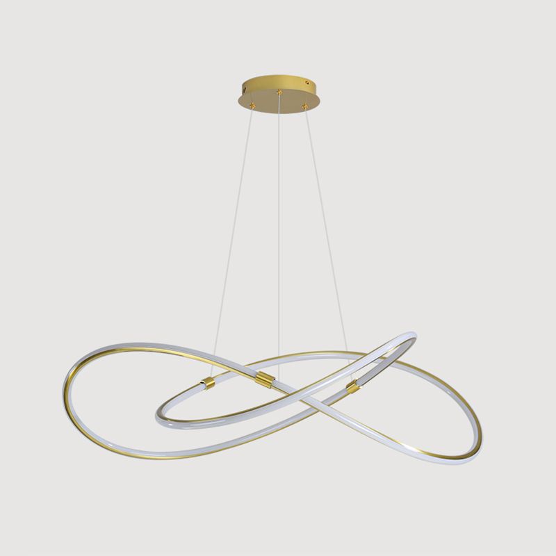 Modern Style Twist Shape Pendant Chandelier Metal 1 Light Chandelier Light in Gold