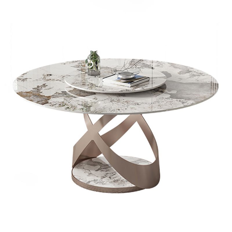 Modern Round Dining Table Set 1/2/5/9 Pieces Dinette Set with Sintered Stone Top