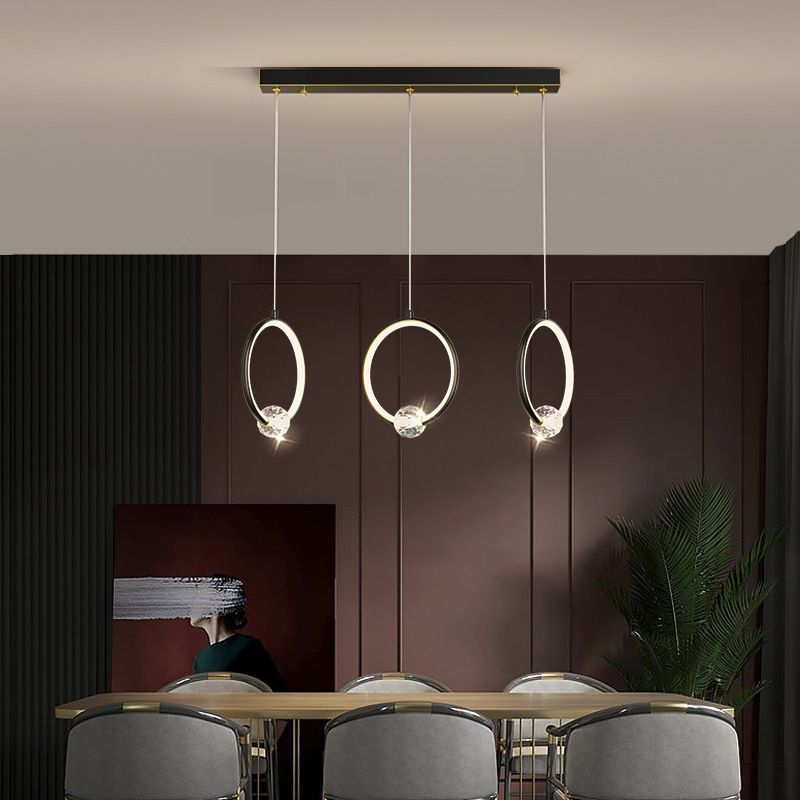 Ring-Shaped Hanging Pendant Light Modern Metal LED Indoor Suspended Lighting Fixture