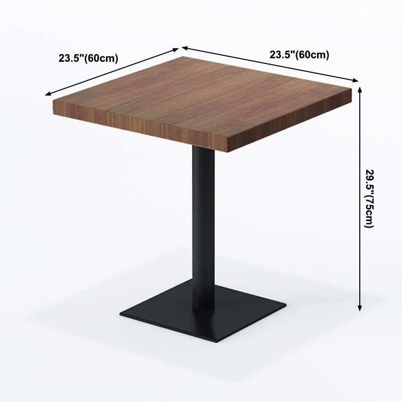 Industrial Solid Wood Dinner Room Kitchen Table Brown Table with Black Frame