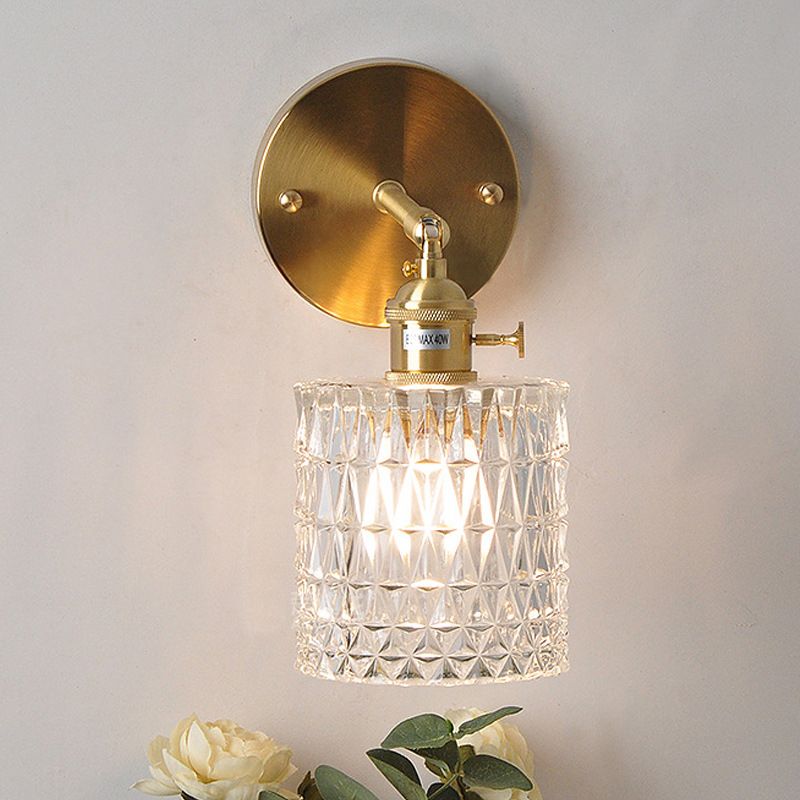 Industrial Glass Wall Light Metal Golden Lighting for Restaurant