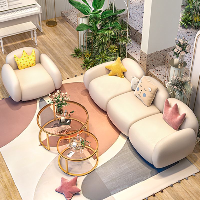 33.46" W x 27.55" H Faux Leather Square Arm Sofa Contemporary Standard Sofa