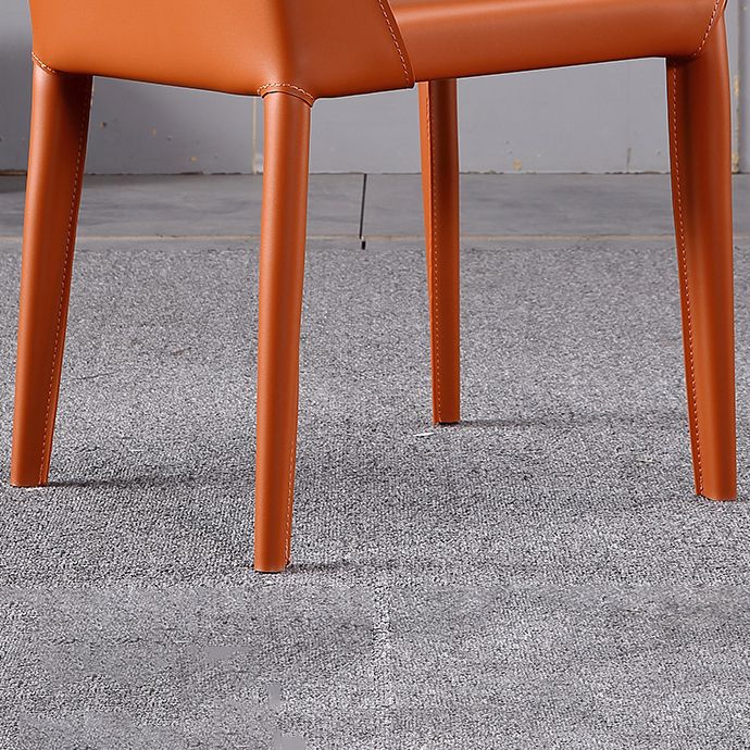 Silla lateral de cuero moderna para restaurante, respaldo sólido, silla sin brazos