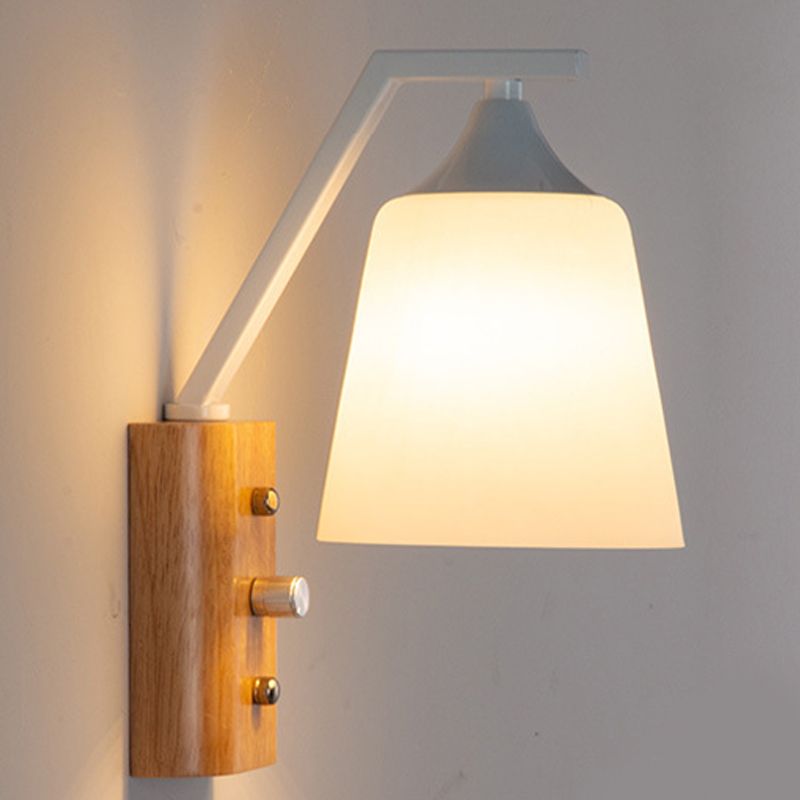 Modern Style Bell Shape Wall Light Glass 1 Light Sconces for Living Room