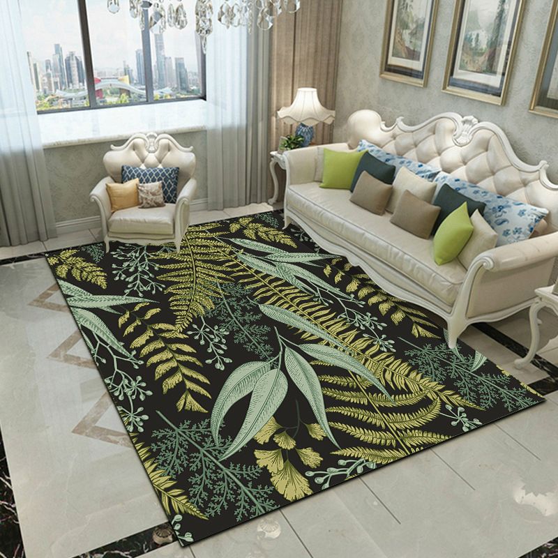 Fancy Modern Rug Plant Patroon Polyester Area Tapijten Resistent gebied Tapijt voor thuisdecoratie