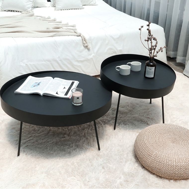 Geometric Metal Coffee Table Modern 4 Legs 15.7''/23.6''/31.5'' Cocktail Table