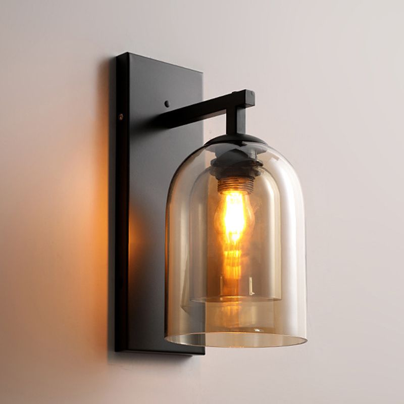 Lampada montata a parete a parete singola con sconde murale di stile industriale per camera da letto