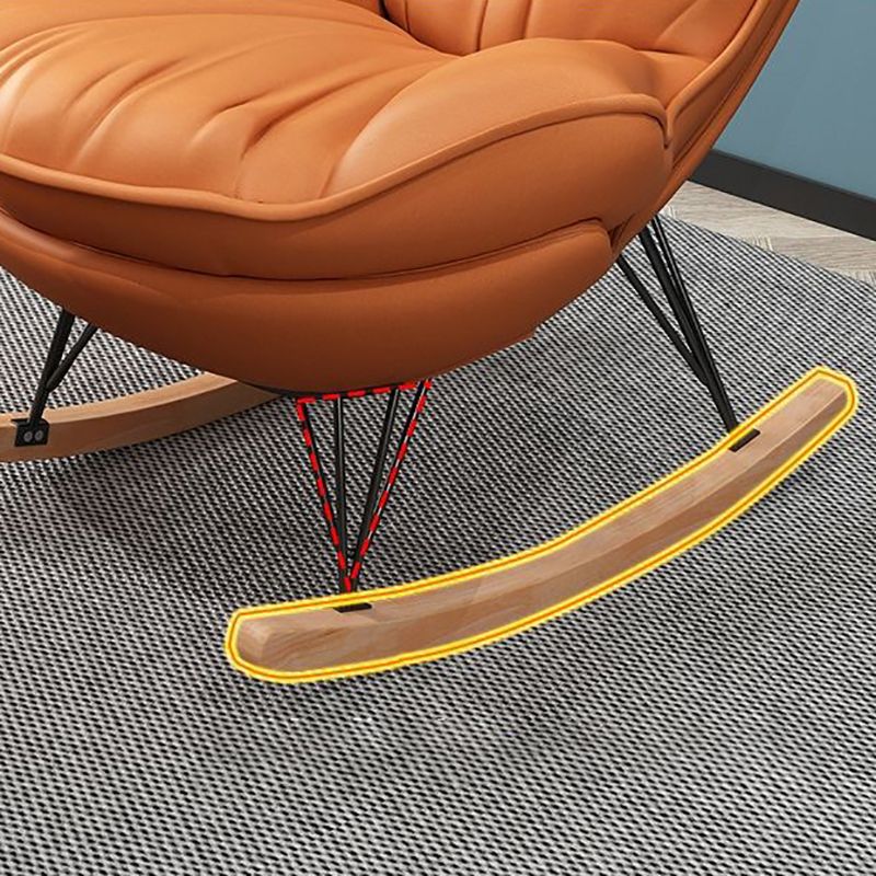 Contemporary Rocking Accent Chair Wingback Antique Finish Rocking Chair