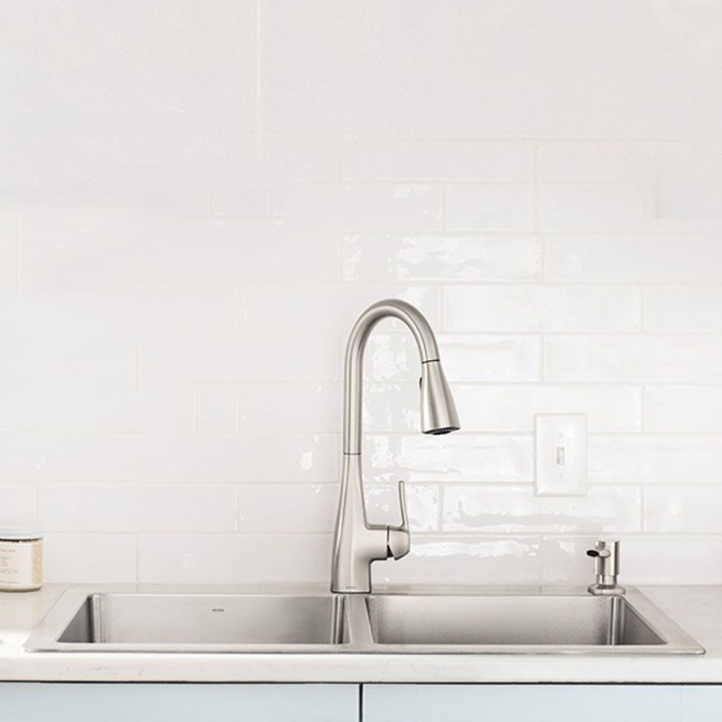 Modern Workstation Sink Stainless Faucet and Steel Basket Strainer Kitchen Sink