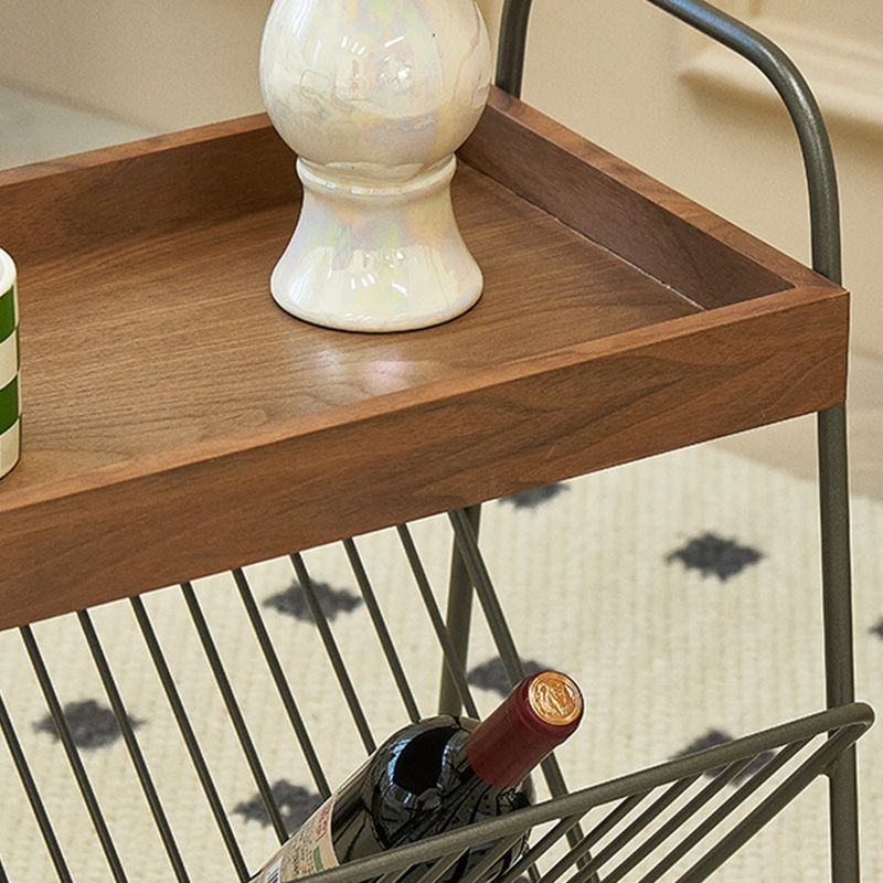 Modern Side Table Solid Wood Accent Side Table with Tray Top