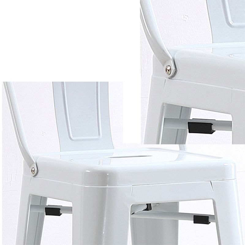 Industrial Iron Low Back Barstool Simple Indoor Tall Stool with Square Seat