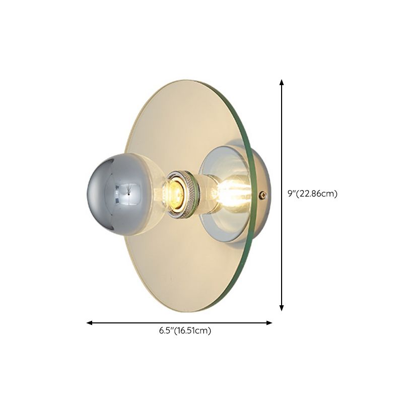 Nordic Style Wall Light Round Shape Wall Lamp with Iron Base for Bedroom