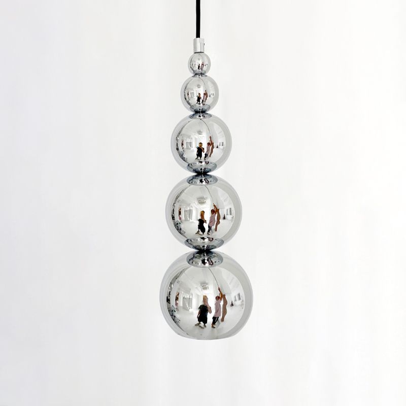 Luz de colgante de plateado Novela novedosa posmoderna 1 luces de suspensión de metal lámpara de luz