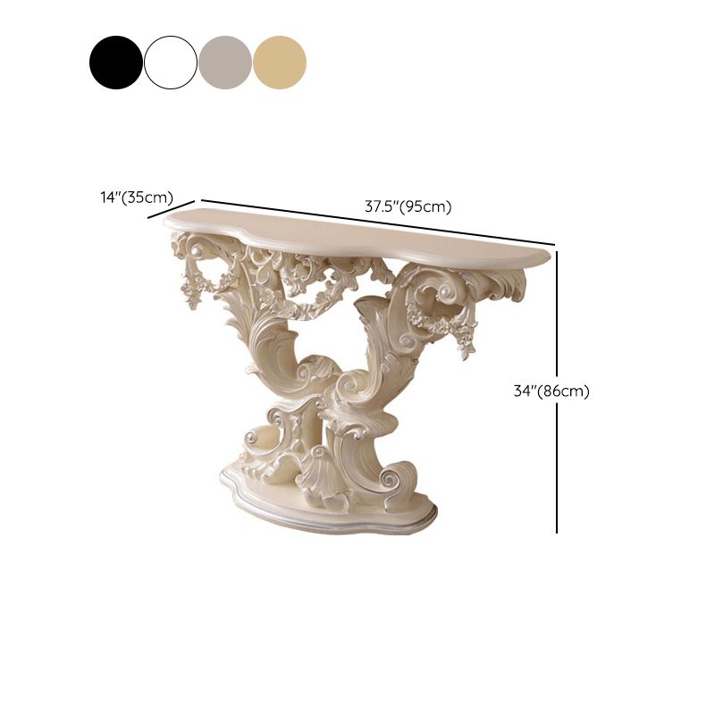 Free Form Shape Console Table Black/White/Gold Stone Console Sofa Table