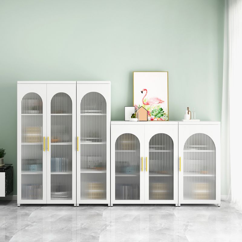 Scandinavian Metal Bookshelf Standard Closed Back Bookcase with Cabinets