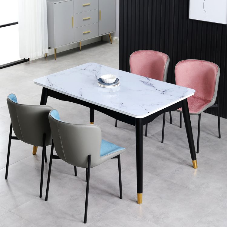 Contemporary Style Chairs Kitchen Armless Chair with Metal Legs
