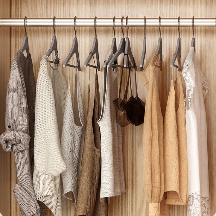 Engineered Wood Wardrobe Armoire with Garment Rod Modern Wardrobe Cabinet