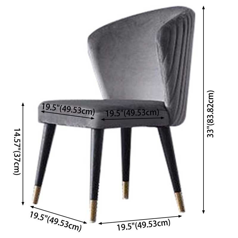 Contemporary Kitchen Fabric Dining Chair Wingback Side Chair for Home Use