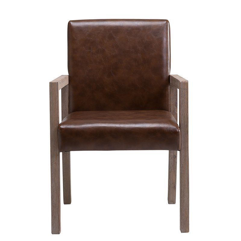 Country Style Pine Wood Chair Set Solid Back Dining Armchairs for Kitchen