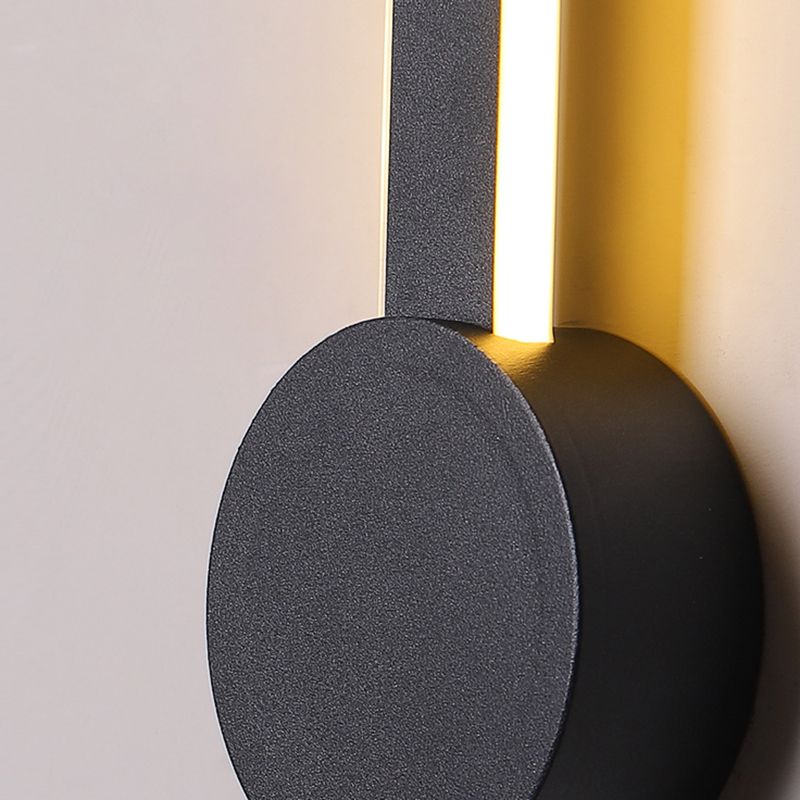 Metal Linear Shape Wall Light Modern Style Multi Lights Wall Mounted Light in Black