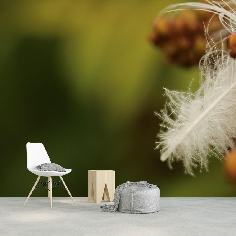 Customized Feather Decorative Murals Sleeping Room Wall Murals