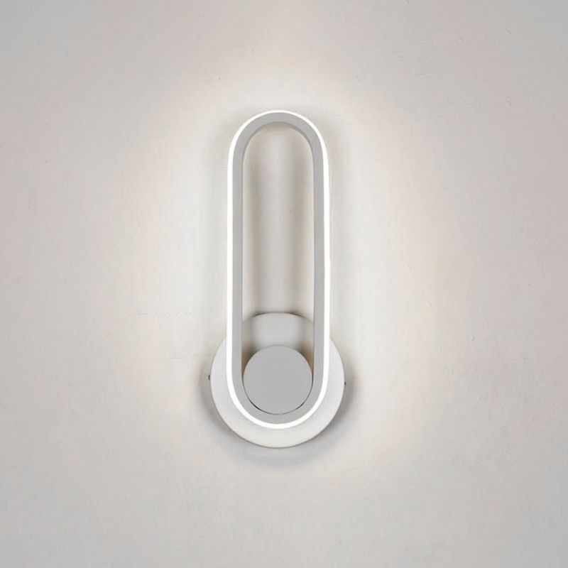 Acrylic Oval LED Wall Sconce in Modern Concise Style Aluminium Rotatable Wall Lamp for Bedroom