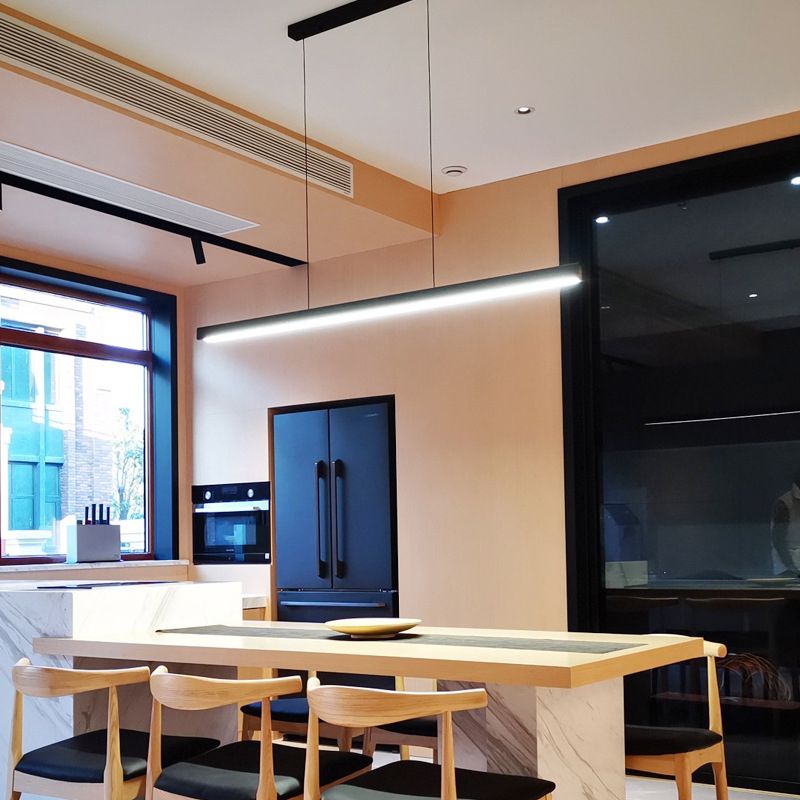 Moderno LED Techo colgante Luz de comedor Lámpara colgante rectangular simple
