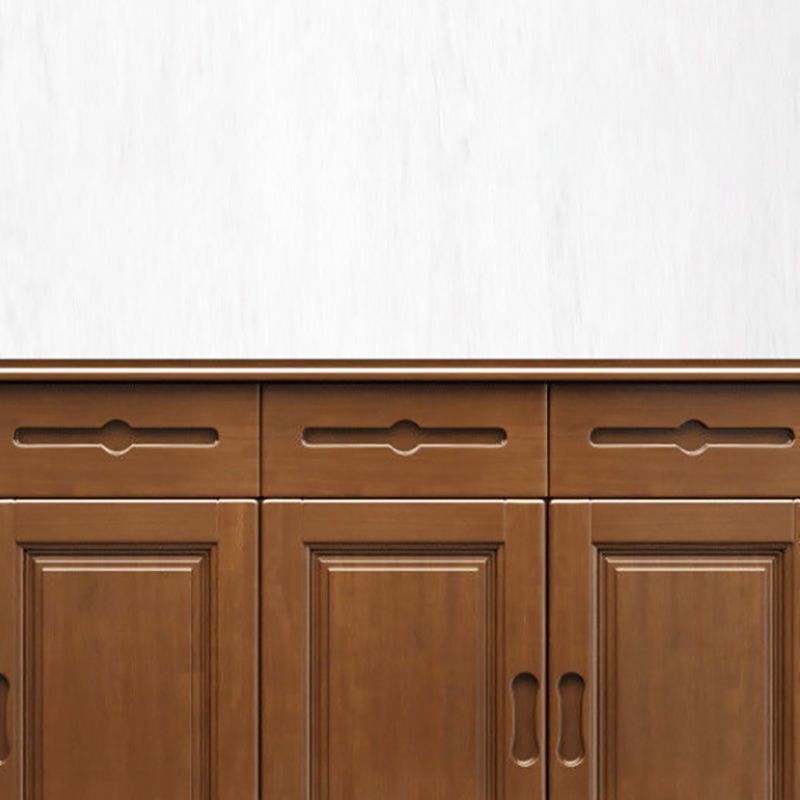 Mid-Century Modern Cabinet Grooves With Doors Rectangle Accent Cabinet