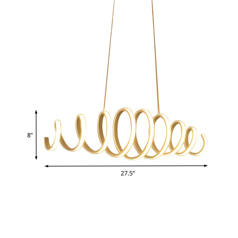 Spring Acrylic Drop Posting Lighting Modernismo 27.5 "/39" Luz de techo colgante de LED de ancho ancho