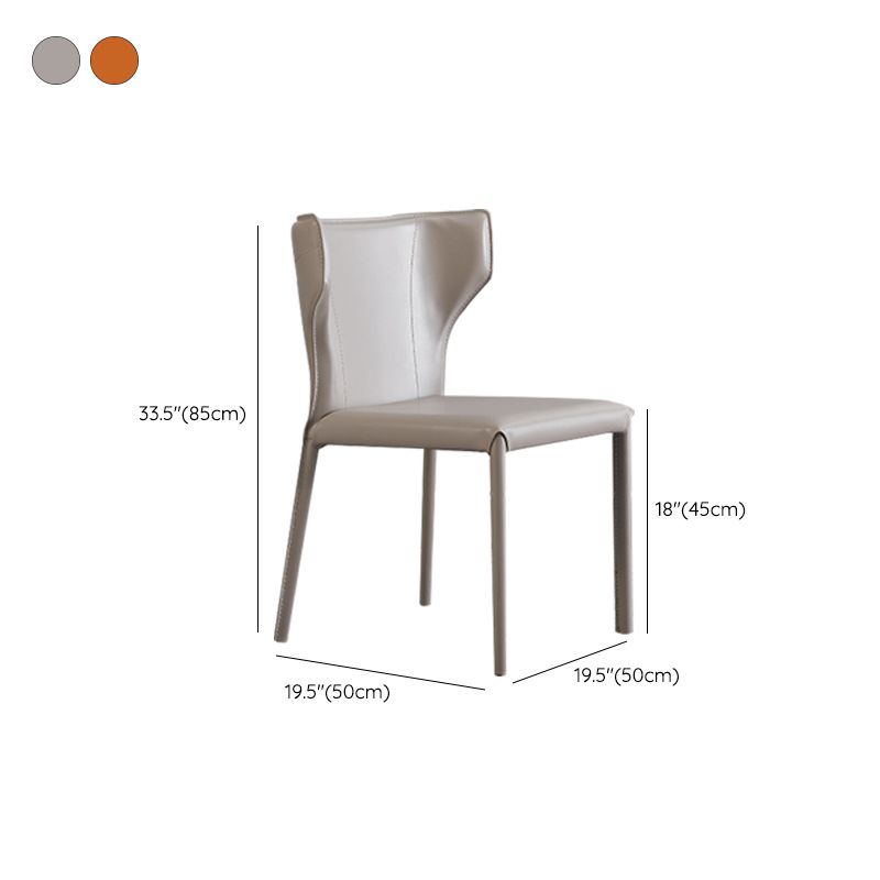 Contemporary Style Chair Armless Side Chairs with Metal Legs for Kitchen