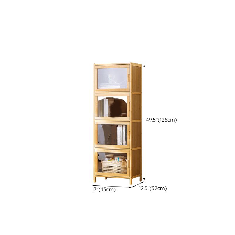Scandinavian Accent Cabinet with Grooves Doors and Straight Legs