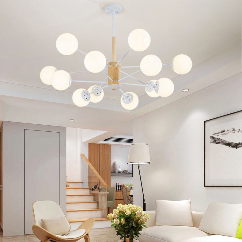 Lampada lampadina rotonda in vetro Stile minimalista 12 Lumo bianco Lampone a sospensione