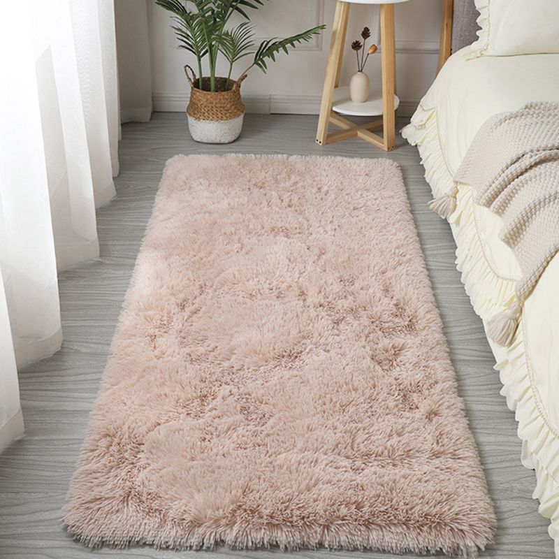 Simple Plain Carpet Polyester Shag Indoor Rug Pet Friendly Rug for Adult's Bedroom