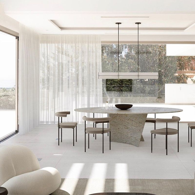 Open Back Dining Side Chair Contemporary Armless Dining Chairs for Home