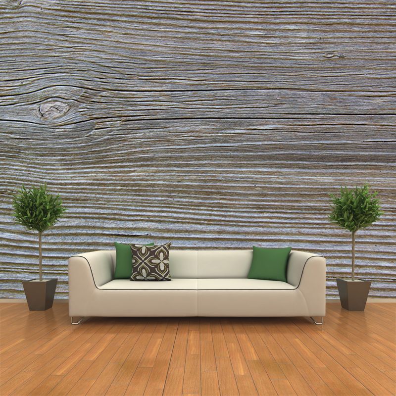 Wood Texture Wall Mural Industrial Style Mildew Resistant for Reading Room