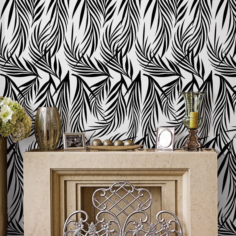 Adhesive Willow Wallpaper Panels Grey-White Modern Style Wall Art for Dining Room