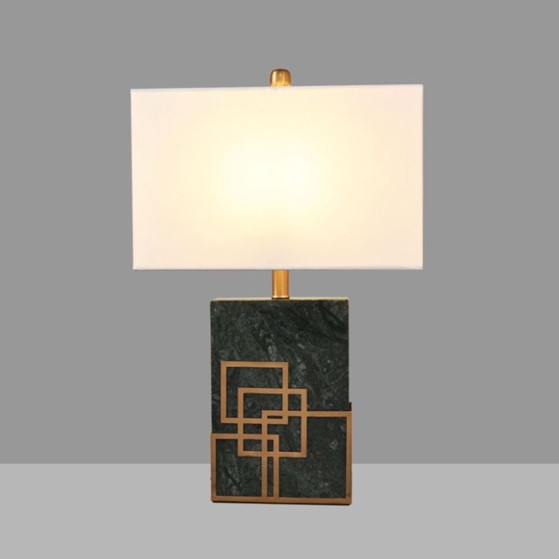 Rechthoek Stoffen Nacht Stand Licht Moderne stijl 1 Licht Zwart/Wit/groene tafellamp met marmeren voetstuk