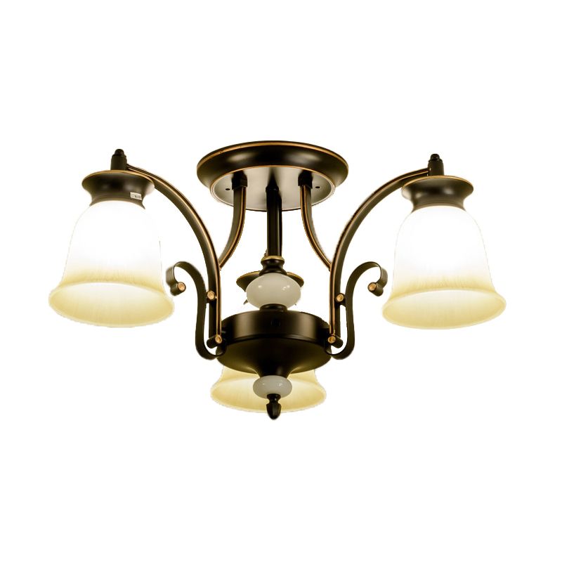 Modern Style Cup Shape Flush Mount Glass Ceiling Light for Living Room