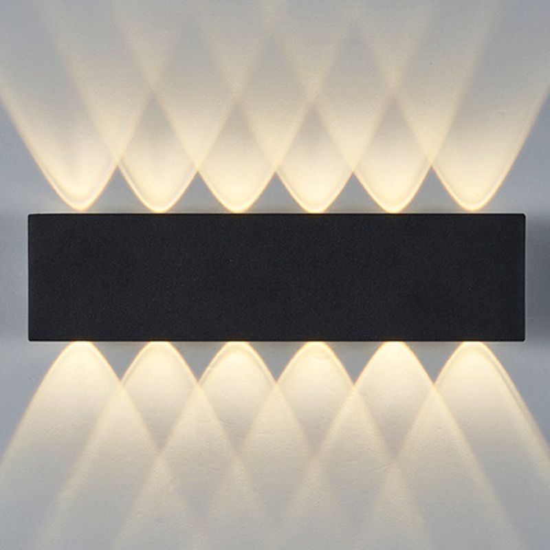 Lámpara de pared LED creativa moderna de aluminio Rectangular Rectangular Water Light en negro