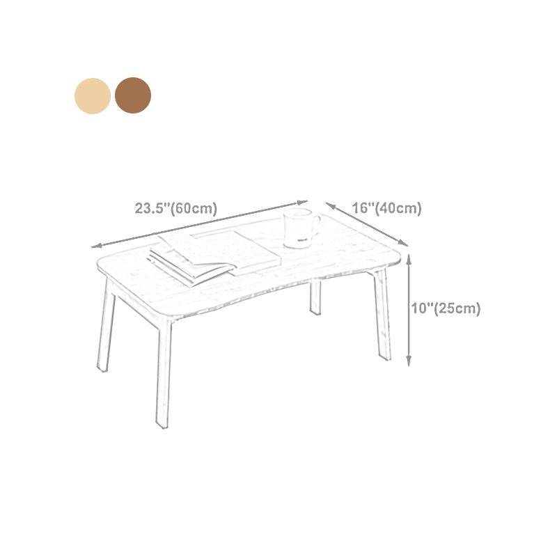 Modern Brown/Oak 4 Legs 1 Coffee Table Geometric Folding Table for Living Room