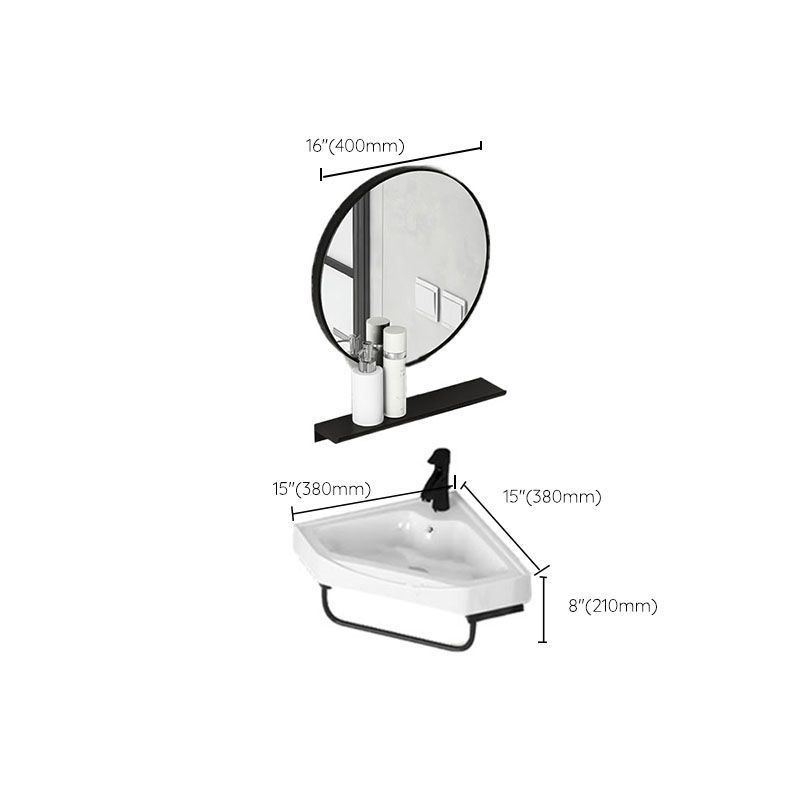 Contemporary Bathroom Sink with Pop-Up Drain Resin Specialty Wall Mount Bathroom Sink